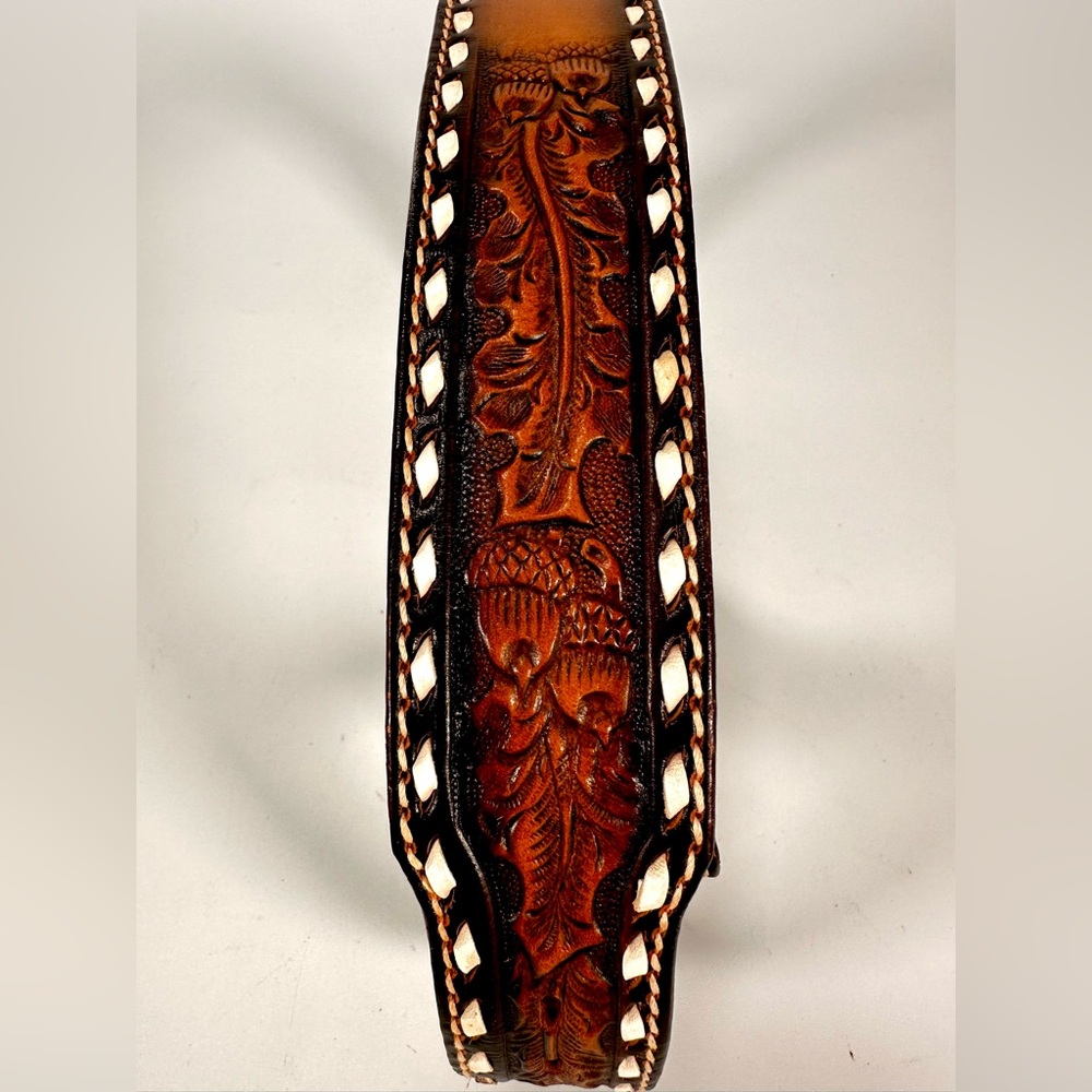 Tony Lama Brown Leather Belt with Intricate Design 31.5” lenght NWOT - Picture 3 of 6